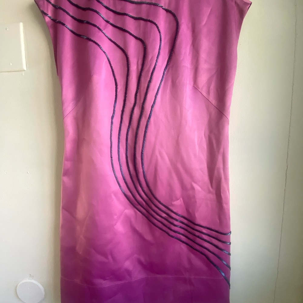 Fun Pink Dress with Blue Beading